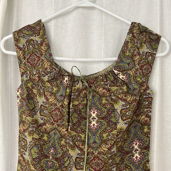 VINTAGE 1990s ABS by Allen Schwartz paisley print dress size 4 - Picture 5 of 16